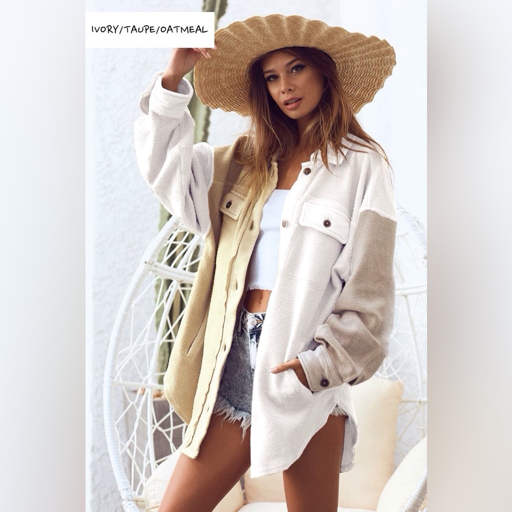 BiBi Ivory and Taupe Women's Jacket
